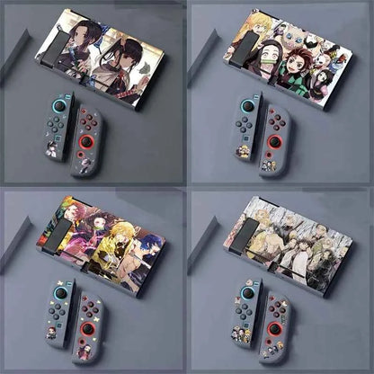 Demon Slayer Painted Relief Protective Case for Switch NS TPU Soft-shell Split Protective Case Creative Game Console Accessories