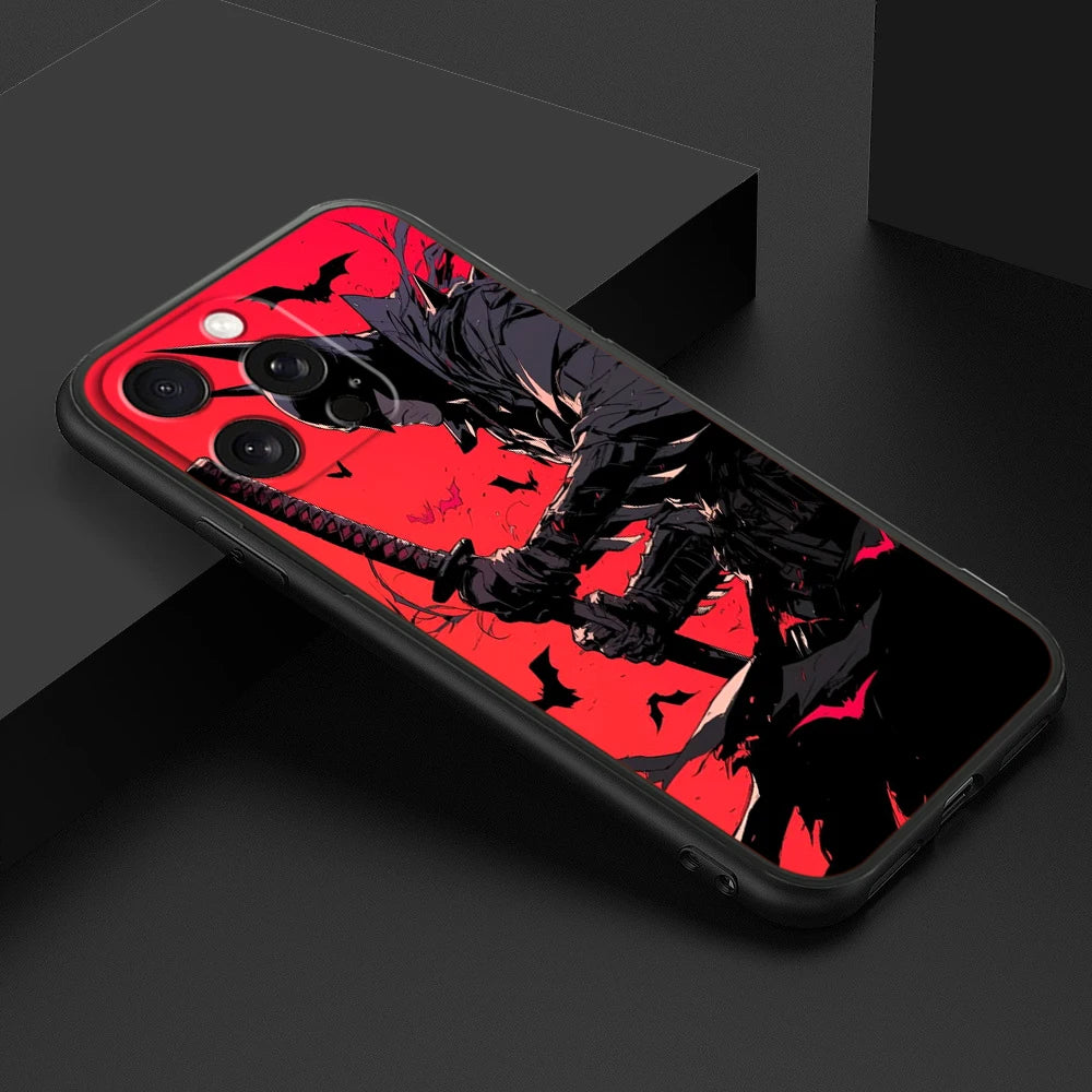 B-Batmans Art Popular Cool For iPhone 15 14 13 12 11 XS XR X 8 7 SE Pro Max Plus Mini Black Soft Phone Case