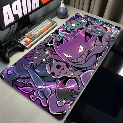 Colorful Gaming Keyboard Rug Laptop Japan Cool Anime Mouse Pad XXL Black P-pokemon Desk Mat PC G-gengar Gamer Cabinet Mousepad - ST Superstore