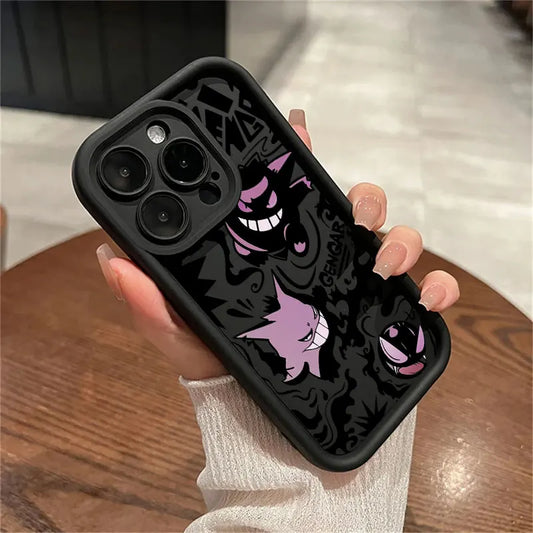 Anime P-Pokemon Gengar Cartoon For iPhone 16 15 14 13 12 11 Pro Max XS Max 7 8 Plus Phone Case Shockproof Soft Silicone Cover
