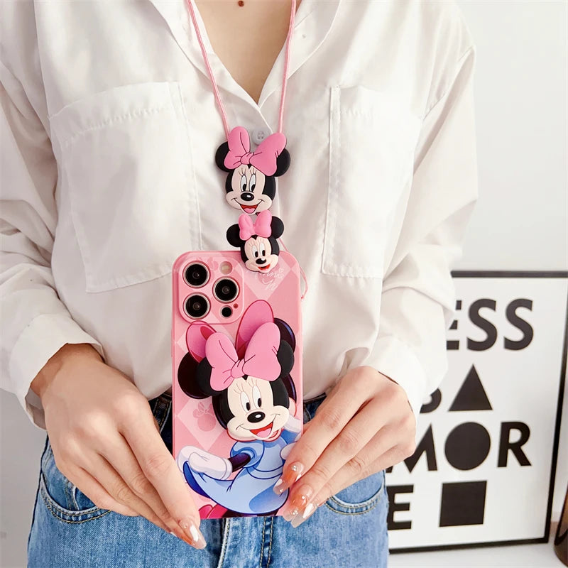 3D Cartoon Case For Samsung Galaxy S24 Ultra S23 S22 S21 FE S20 S10 lite S9 Plus S8 S7 edge Holder With Lanyard Cover