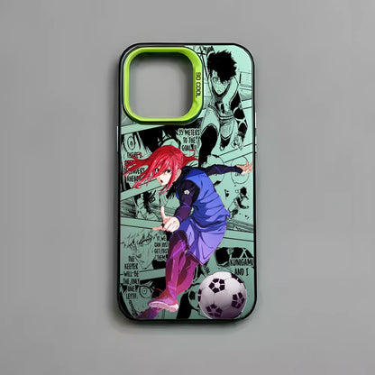 B-BLUE LOCKS H-Hyoma Chigiri Phone Case For IPhone 16 15 14 13 12 11 Pro Max Black Matte Multicolor Laser Metallic Aurora Funda