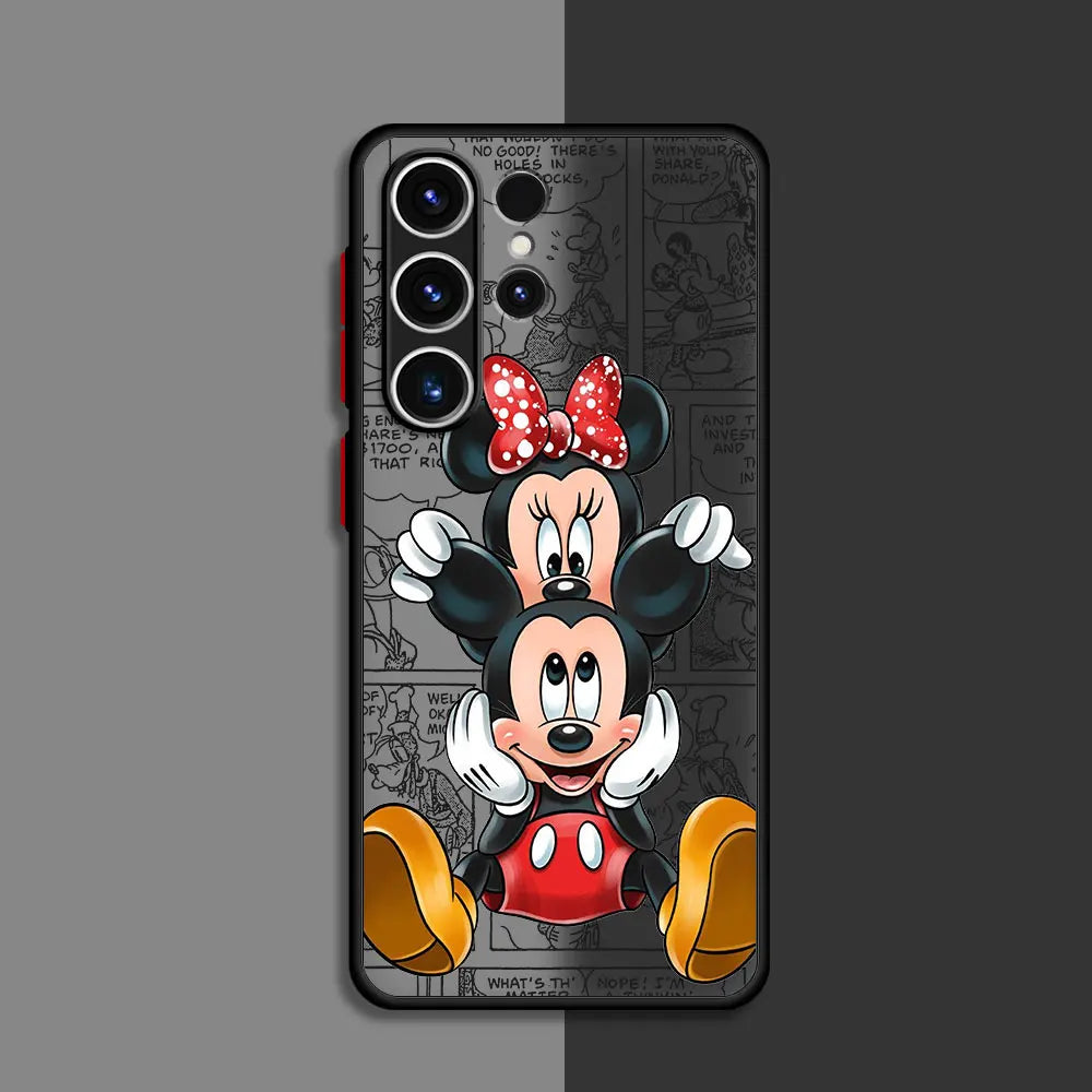 Luxury Cover Mickey Minnie Cute Silicone Phone Case for Samsung Galaxy S23 Ultra S21 S9 S23 FE S22 S24 Plus S20 FE S10 Plus