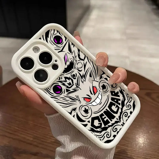Anime P-Pokemon Gengar Cartoon For iPhone 16 15 14 13 12 11 Pro Max XS Max 7 8 Plus Phone Case Shockproof Soft Silicone Cover