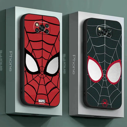 Black Soft Phone Case for Xiaomi Poco X4 GT M5 X3 NFC F1 F5 X4 Pro 5G C50 C51 C40 M4 Pro 5G M3 Marvel Spider Man Cover Capa