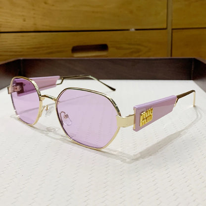 New Metal Full Frame Sunglasses Personalized Hollow Glasses Men And Women's Same Texture Sunscreen Sunglasses 98116