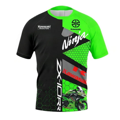 2025 New Kawasaki Motorcycle T-Shirt New Kawasaki T-Shirt Summer Riding T-Shirt Sunscreen Fast Drying Sweat Absorbing T-shirt