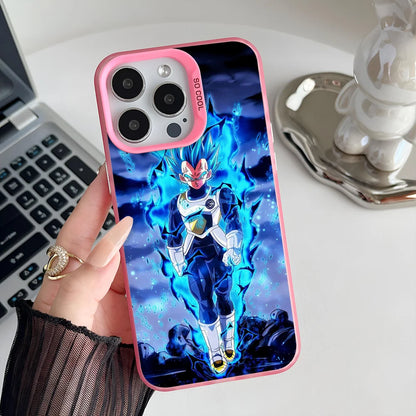 Anime V-VegetaS Phone Case IMD Color Silver Shell For IPhone 16 15 14 13 12 11 Pro Max Plus