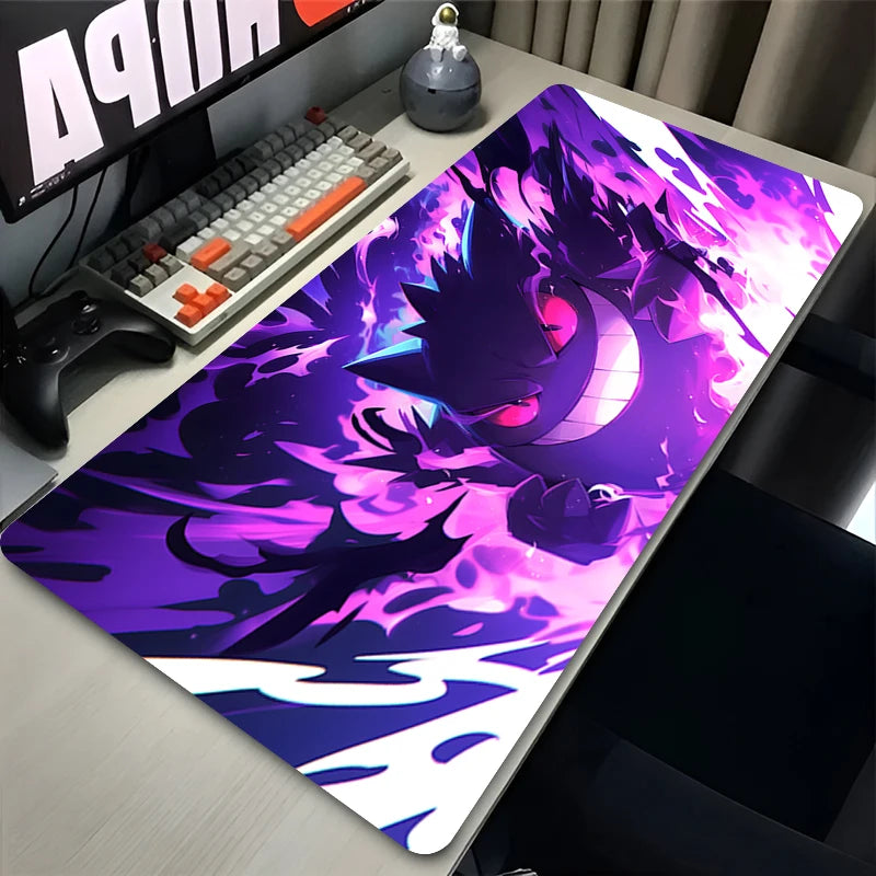 P-Pokemon Gengar Anime Mousepad Large Gaming Mouse Pad LockEdge Thickened Computer Keyboard Table Desk Mat Purple Playmat