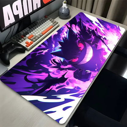 P-Pokemon Gengar Anime Mousepad Large Gaming Mouse Pad LockEdge Thickened Computer Keyboard Table Desk Mat Purple Playmat