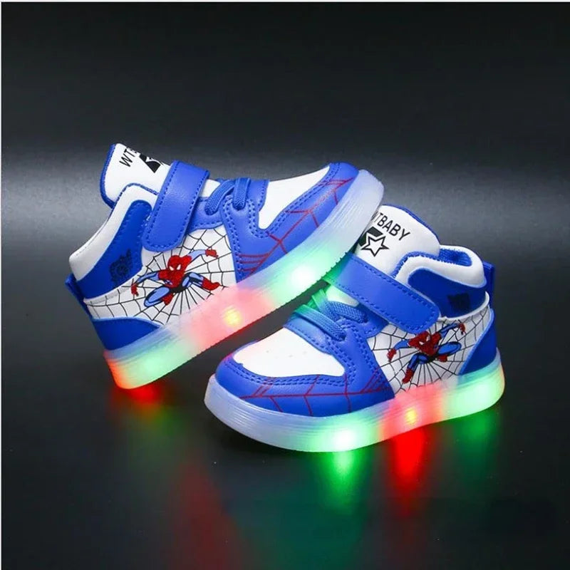 Children's Led Light Shoes Boys Sneakers Girls Cartoon Casual Shoes Breathable Kids Sport Shoes