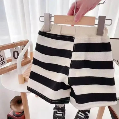 Summer Children Sets Boys Girls Short-sleeved Striped T-shirt +Shorts Set Babies Fashion Round Neck Tracksuits Kids Suits - ST Superstore