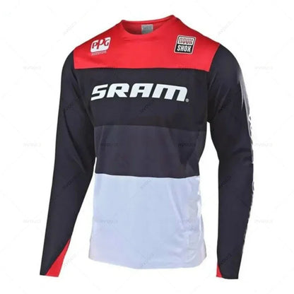 New Sram Downhill Jersey Man MTB Wear Summer Maillot Ciclismo Hombre DH MTB MX Motocross Jersey Off Road Mountain Enduro T-Shirt