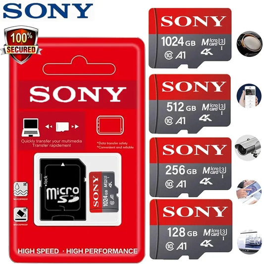 SONY Master copy version Micro SD TF Card Mini 1TB Memory Card Class 128GB 256GB High Speed Cartao De Memoria Flash Memory TF Mecard C10 For Xiao Mi