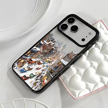 Snow View House Landscape Phone Case For iPhone 17 Air 16 15 14 13 12 11 Pro Max 17 Pro Shockproof Hard Cover Fundas