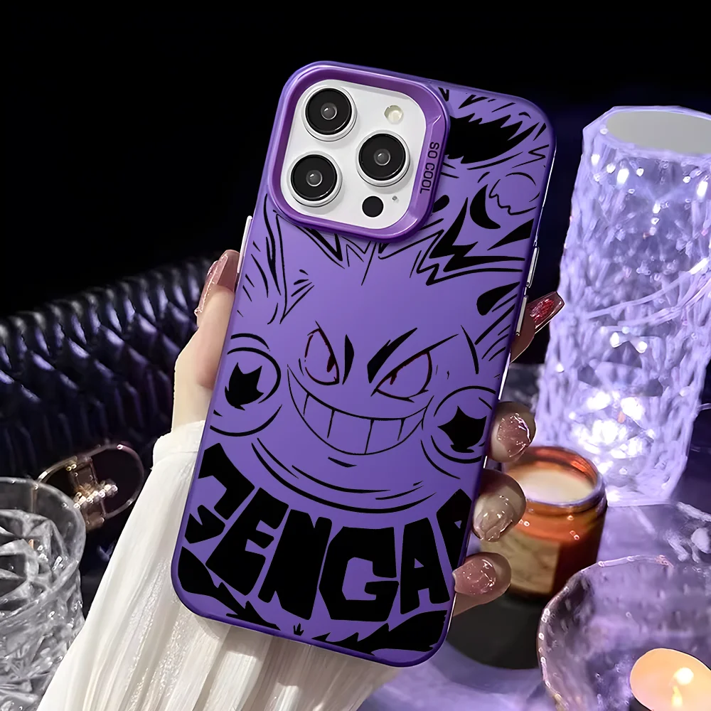 Anime Gengar Cartoon Phone Case For iPhone 16 15 14 13 12 11 Pro Max White Ultra-thin Soft Candy Abrazine Funda