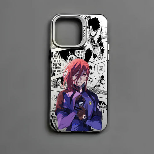 B-BLUE LOCKS H-Hyoma Chigiri Phone Case For IPhone 16 15 14 13 12 11 Pro Max Black Matte Multicolor Laser Metallic Aurora Funda