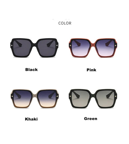 Fashion Square Frame Sunglasses for Women Luxury UV Protection Large Frame All-Match DS-8052-1