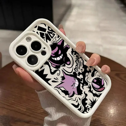 Anime P-Pokemon Gengar Cartoon For iPhone 16 15 14 13 12 11 Pro Max XS Max 7 8 Plus Phone Case Shockproof Soft Silicone Cover
