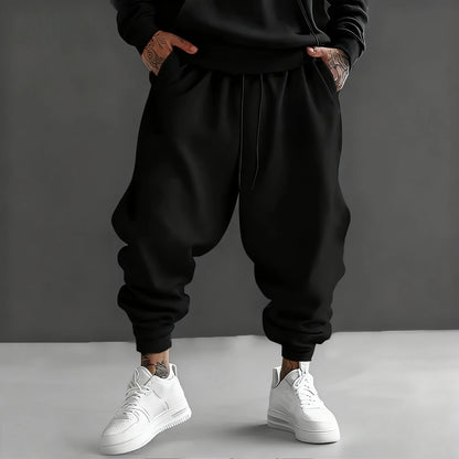 2026 New Street Fashion Mens Cotton High Waist Trousers Wide Leg Design Loose Hem Breathable Pants Goku Print