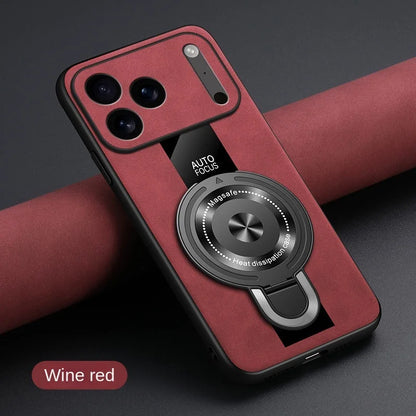 Matte Fiber for Magsafe Case for IPhone 17 16 15 14 Pro Max Plus Air Magnetic Ring Stand Shockproof Cover for Iphone17pro Coque