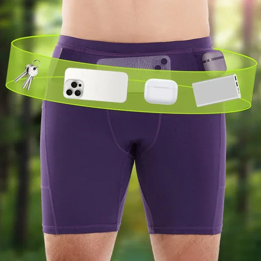 (Mul-Pockets Compression Shorts 3.0)Men Marathon Running Shorts Quick Dry Exercise Training Jogging Cycling Fitness Tight Shorts