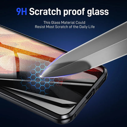 Double-sided Glass Magnetic Phone Case For Samsung Galaxy S25 Ultra S24 FE S23 Plus S22 Ultra S21 S20 A16 360 Full Protect Case