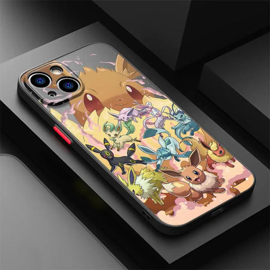 Eevee Becomes Giant Phone Case for iPhone 16 15 11 12 13 14 Pro Max 16 Plus 12 Mini 7 8 XS 15Pro Shockproof Matte Cover