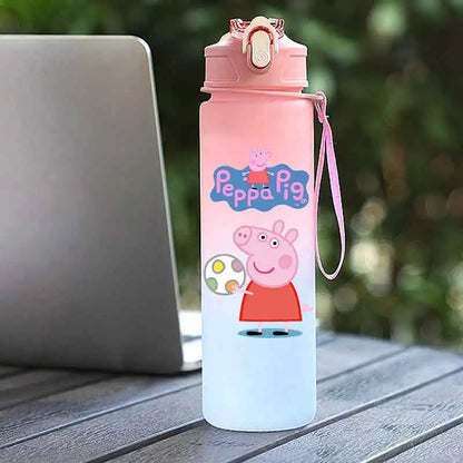Peppa Pig 750ML Adult Sports Bullet Cap Direct Drinking Travel Plastic Bottle Children's Large Capacity Gradual Change Straw Cup