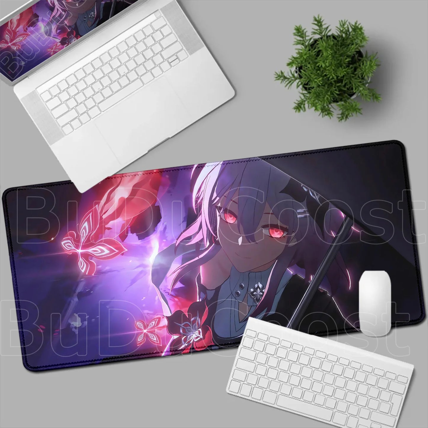 Kawaii Girl Evernight March 7th Mouse Pad Honkai Star Rail Gaming Anime Mousepad Non-slip Desk Mat Large Protector Keyboard Pads