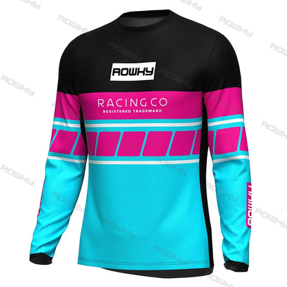 ROWKY Motorcycles Racing T-shirt Mtb Jersey Downhill Camiseta De Motocross Enduro Maillot Hombre Cycling Jersey Men Bike Shirts