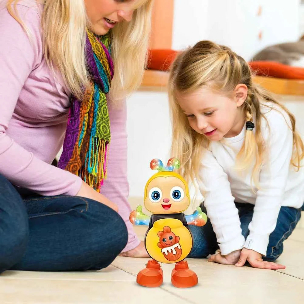 Electric Dancing Bee Flashing Light Shake The Body Toy Cute Musical Cartoon Animal Educational Toy for Boys Girls Children Gift