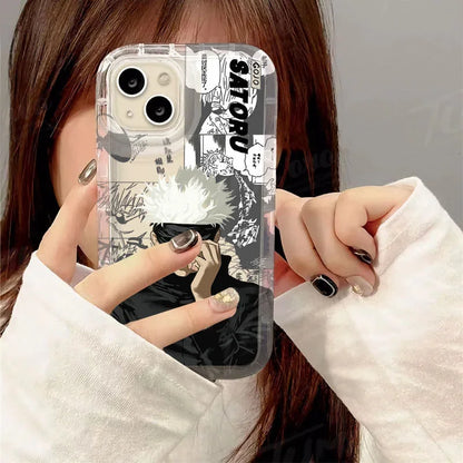 Silicone Protective Phone Case for iPhone 15 14 13 12 11 Pro Max XR XS X 8 7 6 6S Plus SE 2020 Jujutsu Kaisen Gojo Satoru Cover - ST Superstore