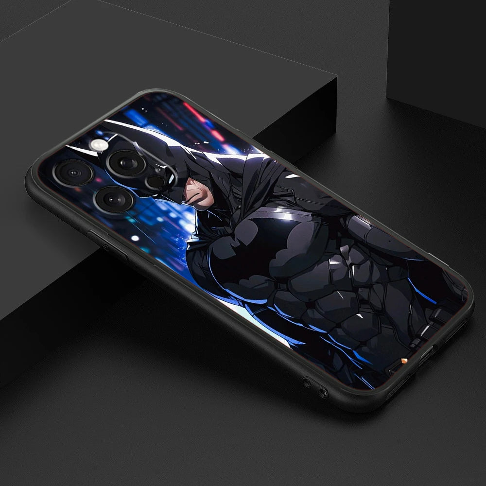 B-Batmans Art Popular Cool For iPhone 15 14 13 12 11 XS XR X 8 7 SE Pro Max Plus Mini Black Soft Phone Case