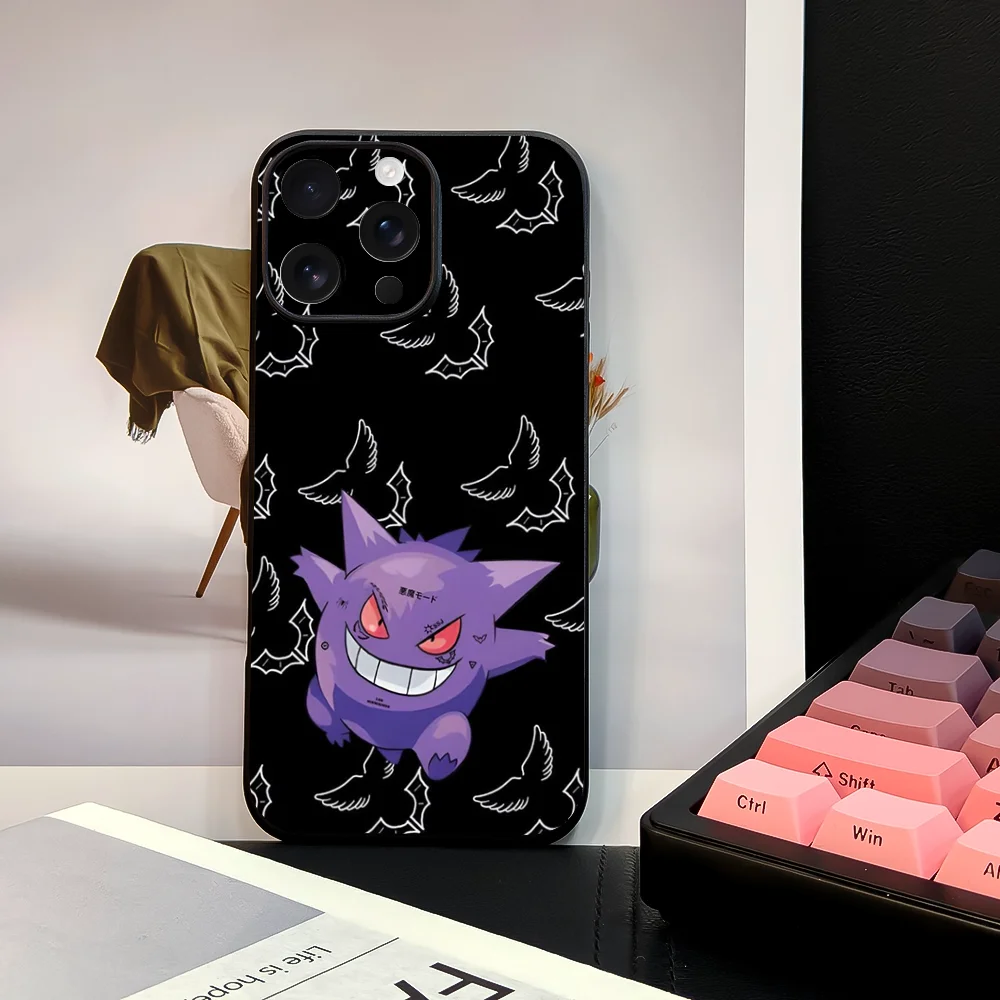 Miniso Pokemon Gengar Phone Case For 11 12 13 14 15 16Pro Max mini Plus strong magnetic attraction