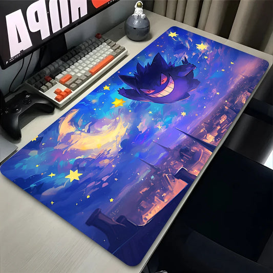 P-Pokemon Gengar Anime Mousepad Large Gaming Mouse Pad LockEdge Thickened Computer Keyboard Table Desk Mat Purple Playmat
