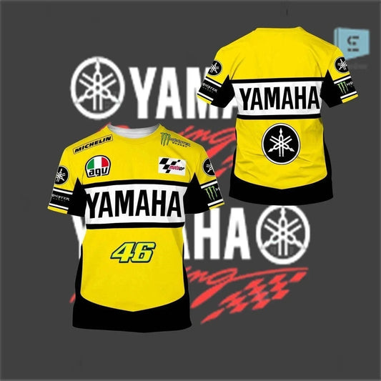 2025 Men And Women Motorcycle Loose Riding Short Sleeved Summer Hot Selling Breathable Quick Drying Yamaha Printed Short Sleeved