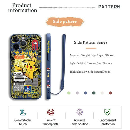 Pokemons Gengars Phone Case for iPhone 11 12 13 14 15 16 Pro Max XR XS 7 8 SE 15 Plus 13 Mini Cover