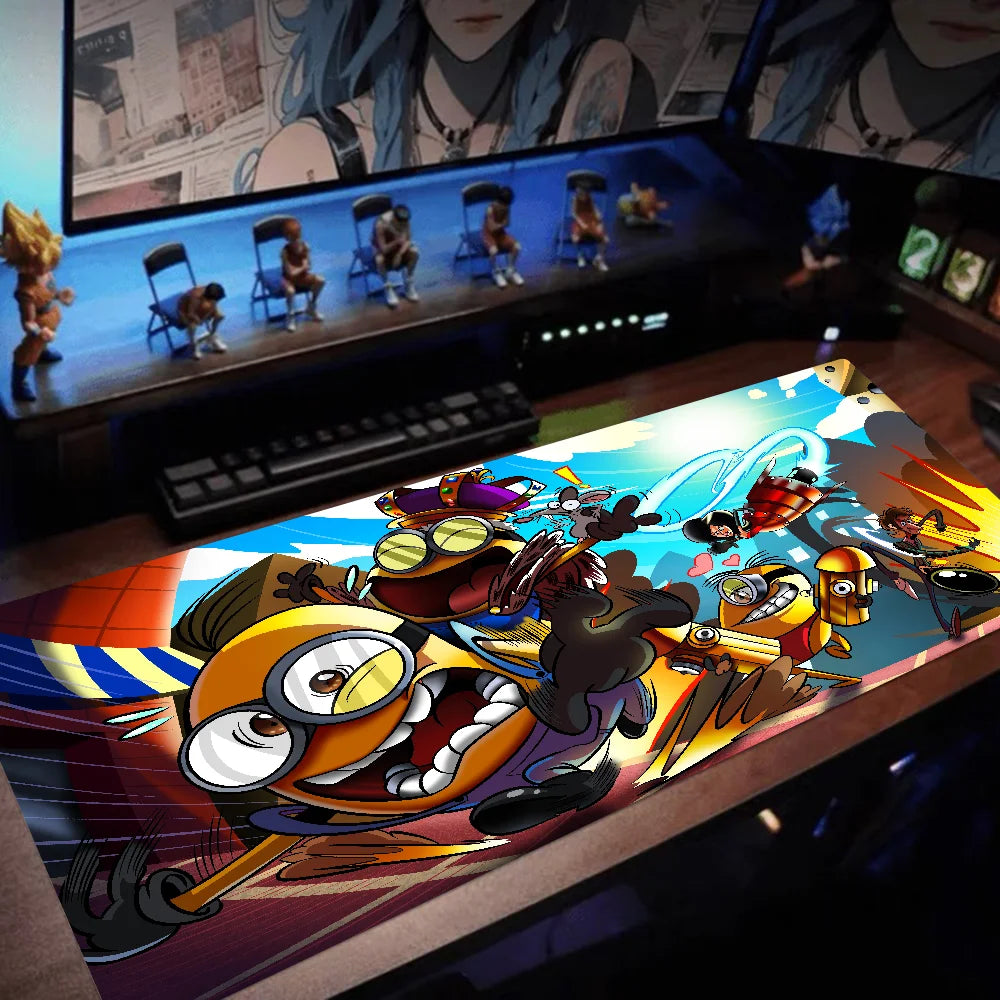 Cute Funny Cartoon M-Minions Custom Skin Desktop Desk Mat Kawaii Gaming Accessories Students Writing Pad for PC Computer Table