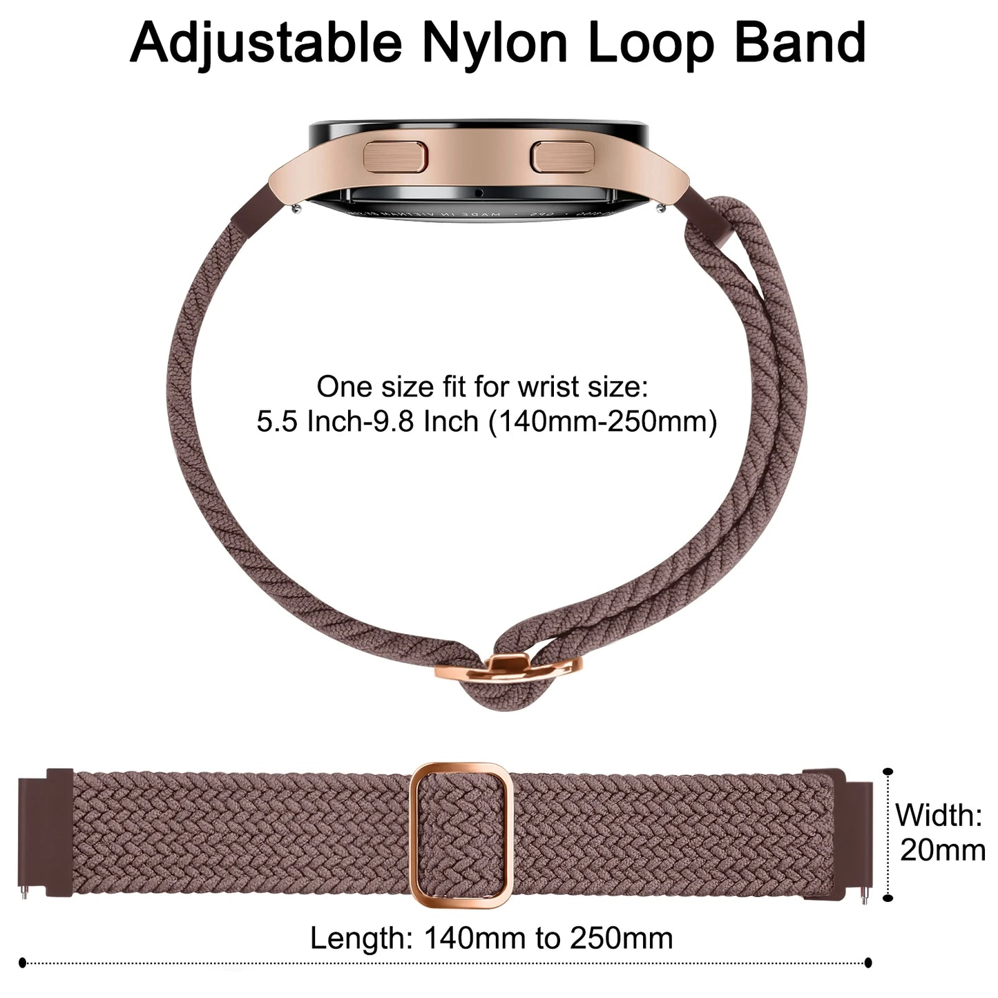 Elastic Braided Strap For Samsung Galaxy Watch 4 5 Pro 45mm Band For Galaxy Watch 4 classic /Active 2/Galaxy Watch 42mm Bracelet