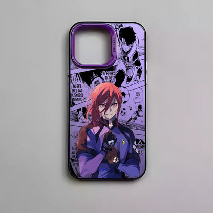 B-BLUE LOCKS H-Hyoma Chigiri Phone Case For IPhone 16 15 14 13 12 11 Pro Max Black Matte Multicolor Laser Metallic Aurora Funda