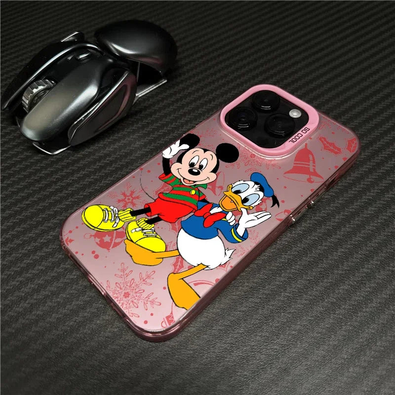 Cartoon case for IPhone 16 15 14 13 12 11 XS XR X Pro Max Plus Colorful Silver Funda Phone Case