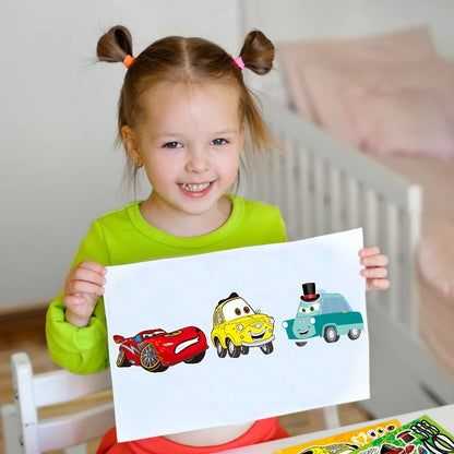 16Sheets Cars Lightning Mcqueen  Make Your Own Face DIY Puzzle Stickers Party Favors Kids Toys Birthday Gifts