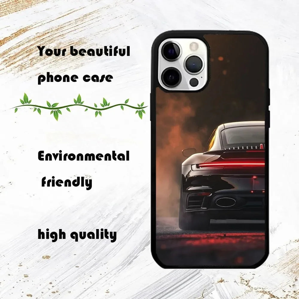 Sports GT3-RS Supercar-911 Phone Case For iPhone 16 15 14 13 12 11 Pro Max Plus Mini PC Fashion mirror phone case