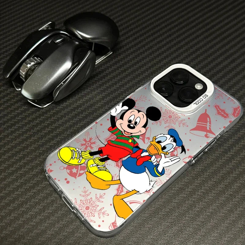 Cartoon case for IPhone 16 15 14 13 12 11 XS XR X Pro Max Plus Colorful Silver Funda Phone Case