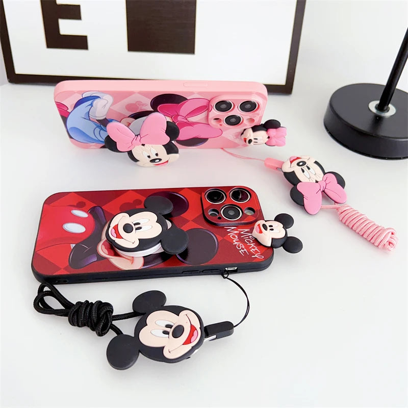 3D Cartoon Case For Samsung Galaxy S24 Ultra S23 S22 S21 FE S20 S10 lite S9 Plus S8 S7 edge Holder With Lanyard Cover