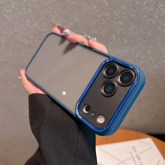 Luxury Hard Acrylic Transparent Case for iPhone 17 Air 13 14 15 16 17 Pro Max Plus 12 11 Lens Film Protection Shockproof Cover