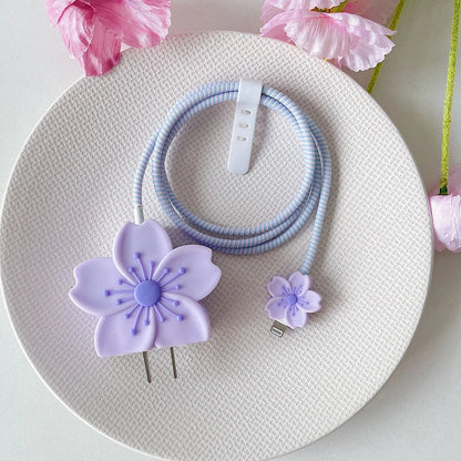 For iPhone Cute Charger Cable Protector Cover For iPhone 16 15 14 13 Pro Max 18W 20W Charger Head Case Cable Cord Winder Protect - ST Superstore