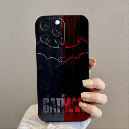Super-mans B-Batmans Logo For iPhone 15 14 13 12 11 XS XR X 8 7 SE Pro Max Plus Mini Black Soft Phone Case
