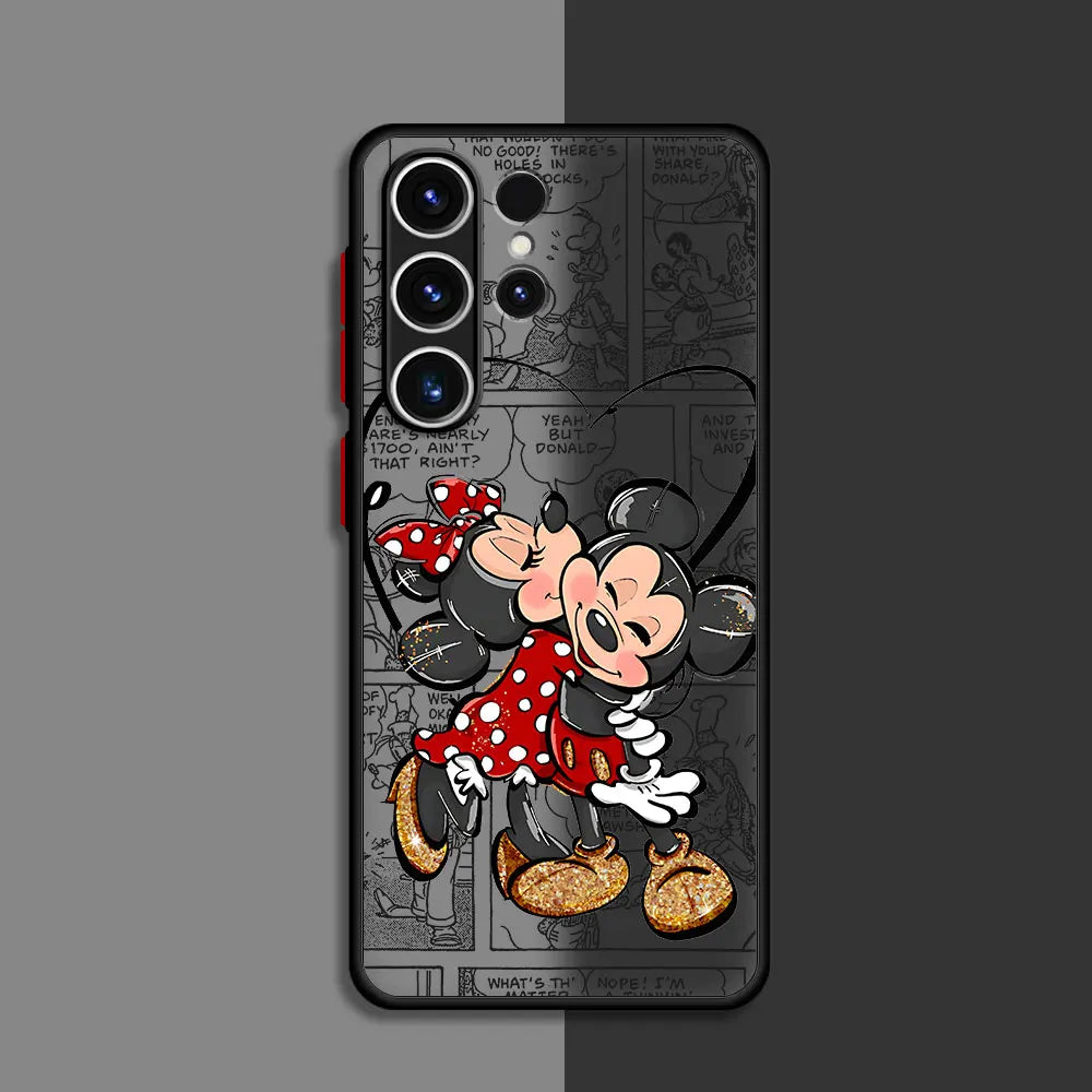 Luxury Cover Mickey Minnie Cute Silicone Phone Case for Samsung Galaxy S23 Ultra S21 S9 S23 FE S22 S24 Plus S20 FE S10 Plus